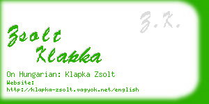 zsolt klapka business card